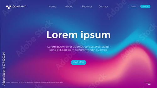 Landing Page Template Design for Website. Abstract Trendy and Modern Elegant Gradient color Backgrounds.