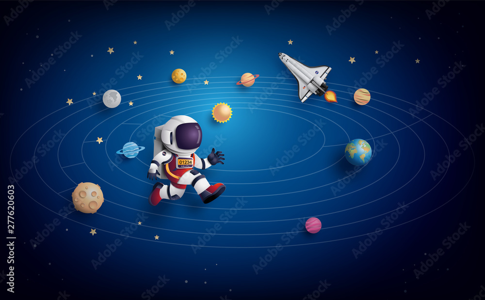 Fototapeta premium Astronaut Astronaut floating in the stratosphere .