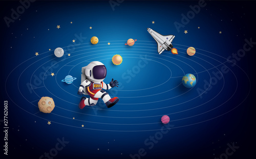 Astronaut Astronaut floating in the stratosphere .