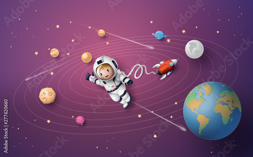 Astronaut Astronaut floating in the stratosphere .
