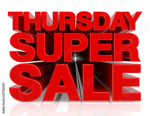 Wallpaper Mural THURSDAY SUPER SALE word 3D rendering on white background Torontodigital.ca