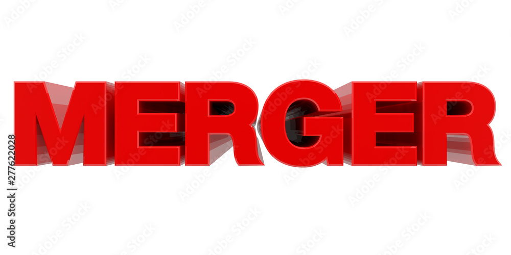 MERGER word on white background 3d rendering