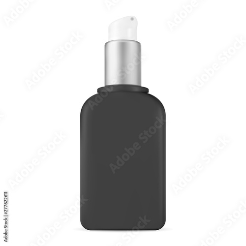 Pump bottle. Skin Care Cosmetic Dispenser. Serum Packaging Template. Realistic Plastic Container for Cream, Shampoo, Liquid soap, Lotion. 3d Tube Blank for Antibacterial Product. Personal Flask