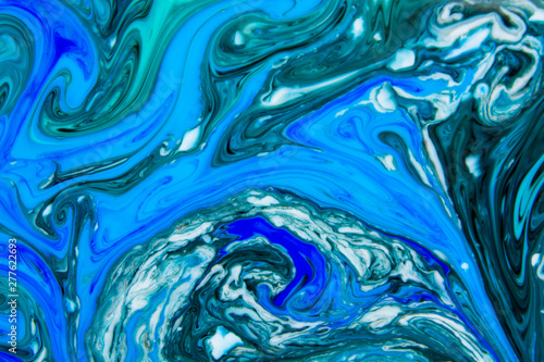 Beautiful abstract painting is a painting technique Ebru .Turkish Ebru style on the water with acrylic paints wring wave.Stylish combination of luxury.Contemporary art marble liquid texture © Ольга Васильева