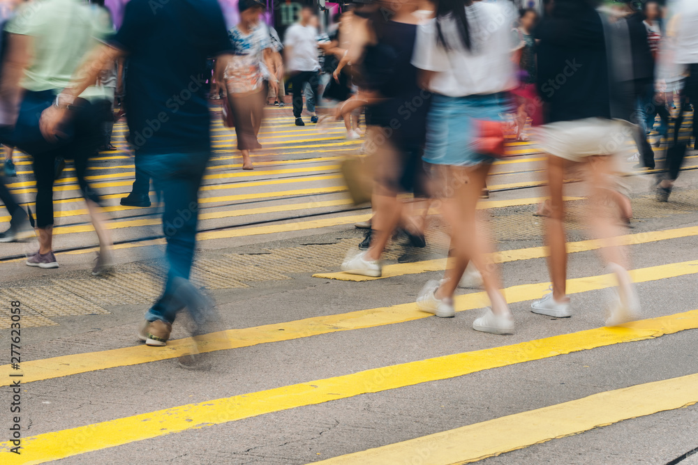 Pedestrian crossing at Busy City, Hong Kong Pedestrian crossing at Busy City, Hong Kong