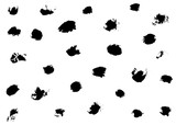 black spots on white background. set of animal prints.	 set of black silhouettes