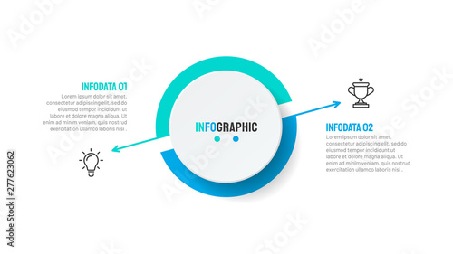 Vector template. Business infographic and marketing icons with 2 options. Can be used for poster, info chart, presentations, brochure.