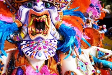 Keuken achterwand Carnaval Carnavalsdansers in Dominicaanse Republiek  © Artem Onoprienko