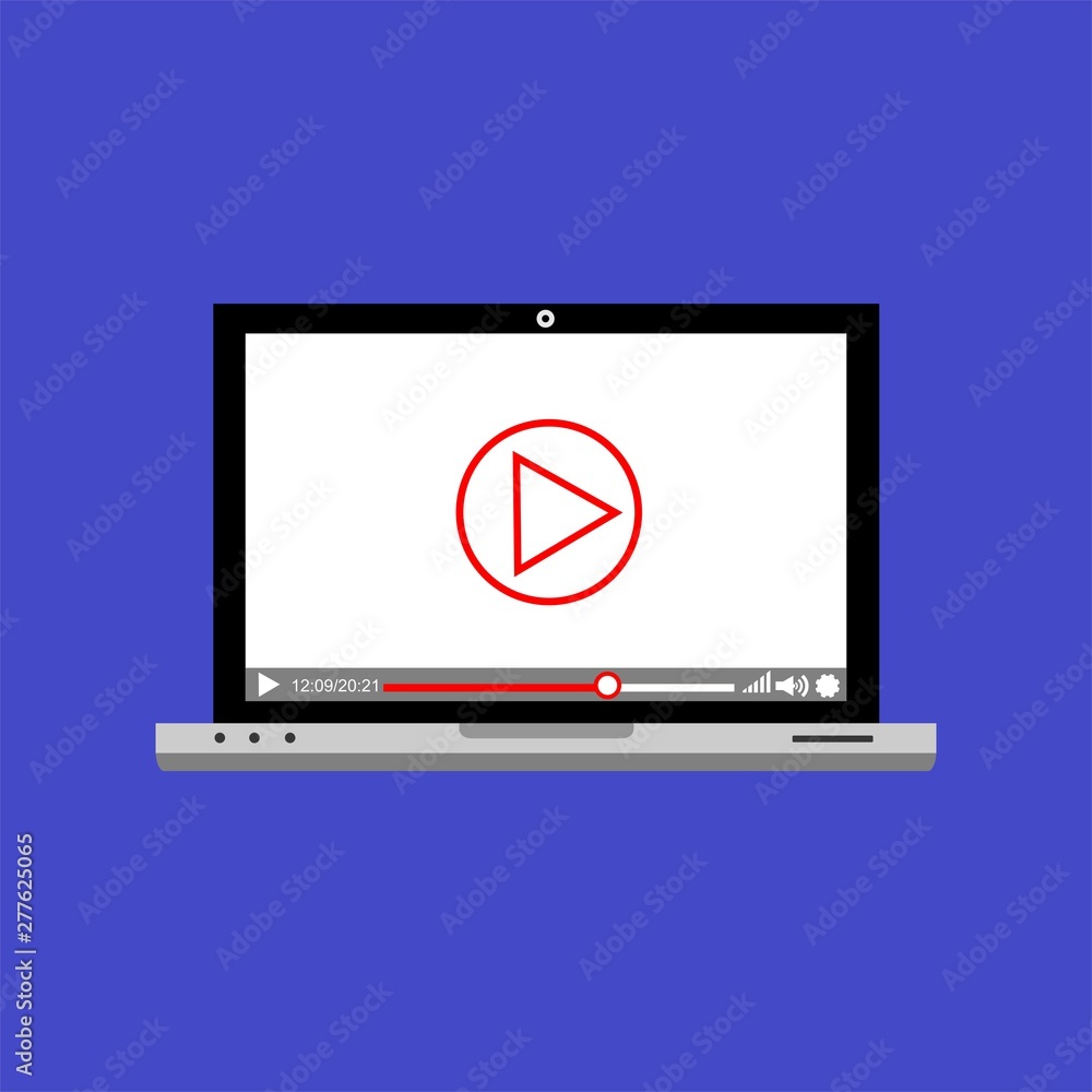 Modern video player design template for web and mobile apps flat style. Vector illustration Modern video player design template for web and mobile apps flat style. Vector illustration