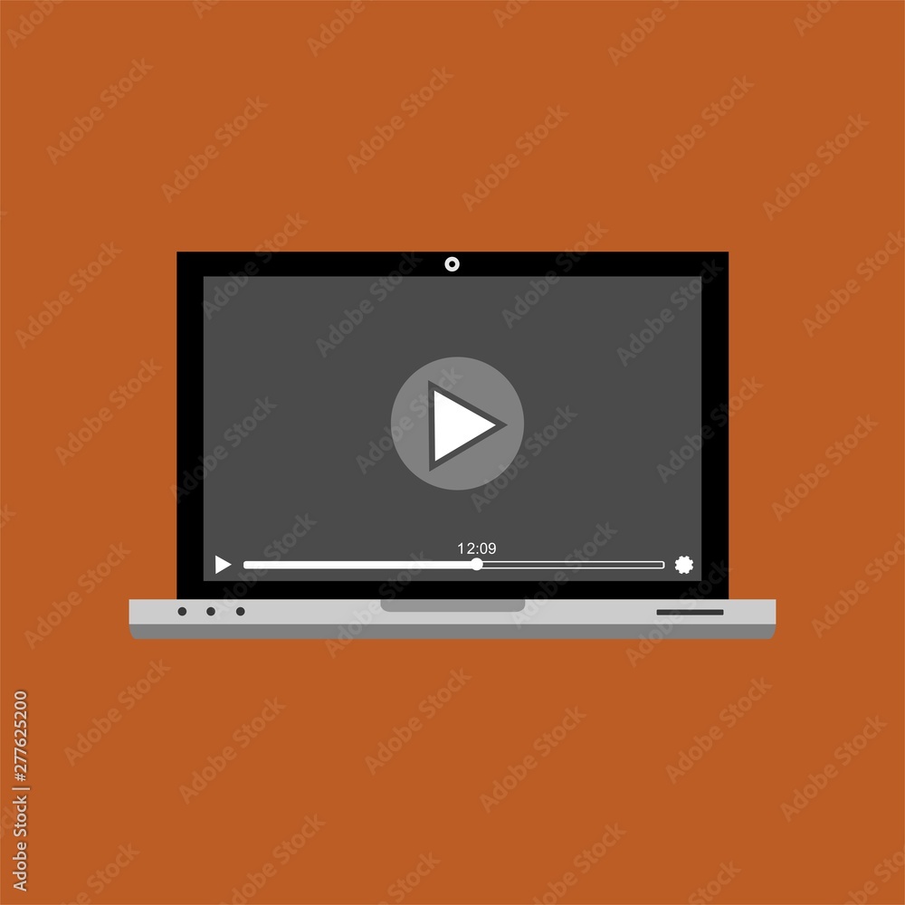 Modern video player design template for web and mobile apps flat style. Vector illustration Modern video player design template for web and mobile apps flat style. Vector illustration