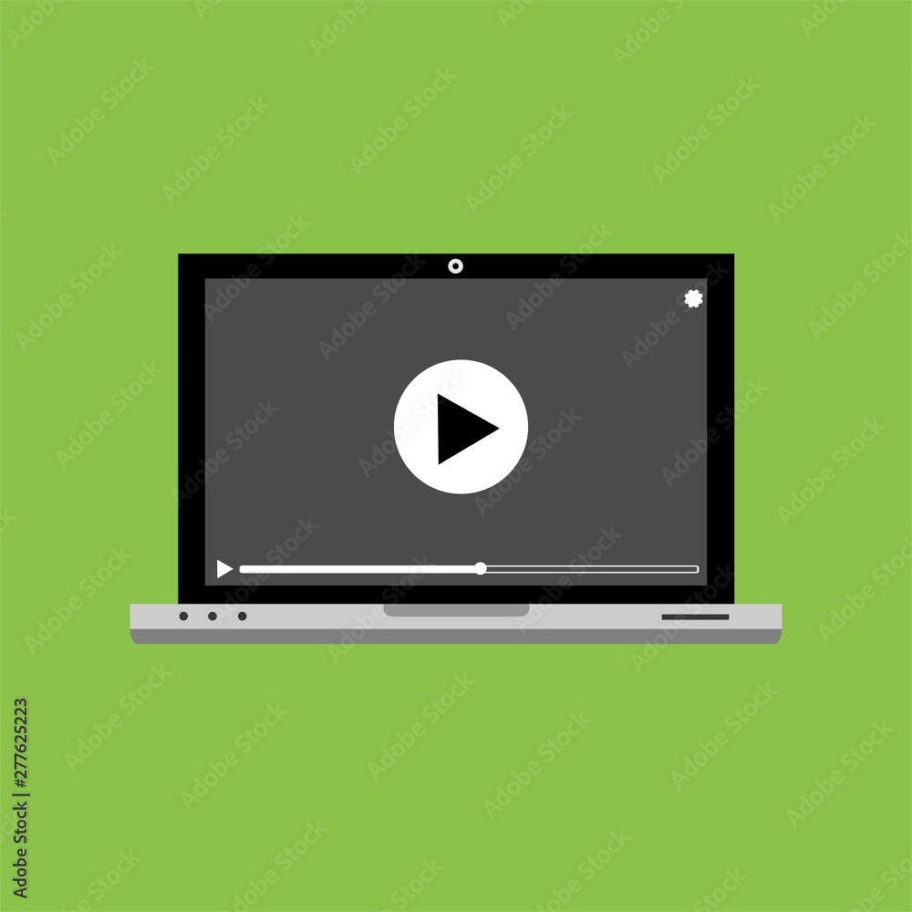 Modern video player design template for web and mobile apps flat style. Vector illustration Modern video player design template for web and mobile apps flat style. Vector illustration