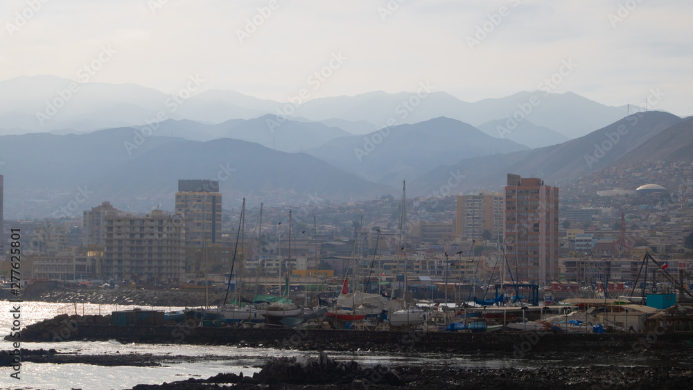 costa de la ciudad de Antofagasta, mirando hacia la ciudad