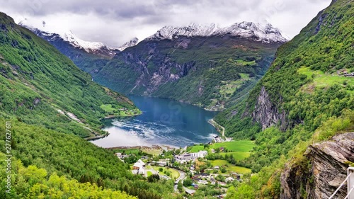 Geirangerfjord view in early summer. photo