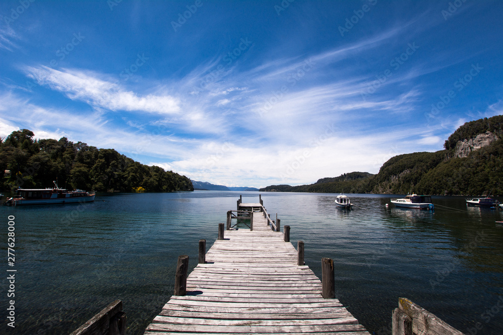 Fototapeta premium Wooden pier on lake.