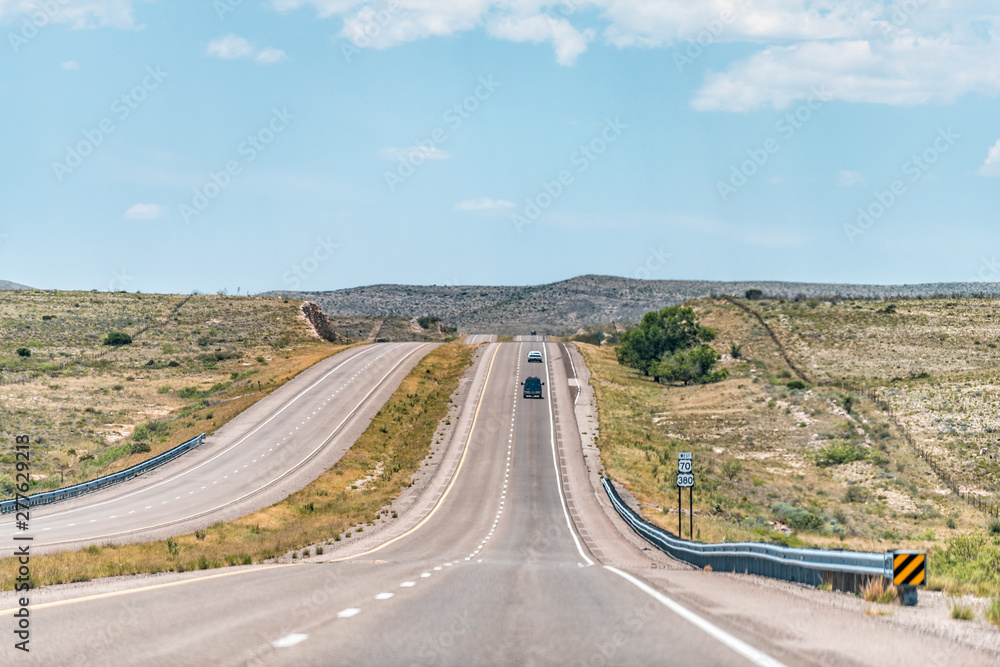 Roswell New Mexico countryside rural town road view from 380 highway