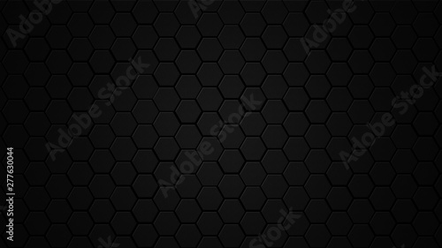 Honeycomb Grid tile random background or Hexagonal cell texture. in color black or dark or gray or grey with difference border space. And vignette dark border shadow. With 4k resolution.