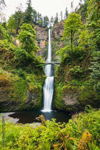 Multnomah Falls is the most visited natural recreation site in the Pacific Northwest, Columbia River Gorge National Scenic Area, Oregon, United States of America, Travel USA photo