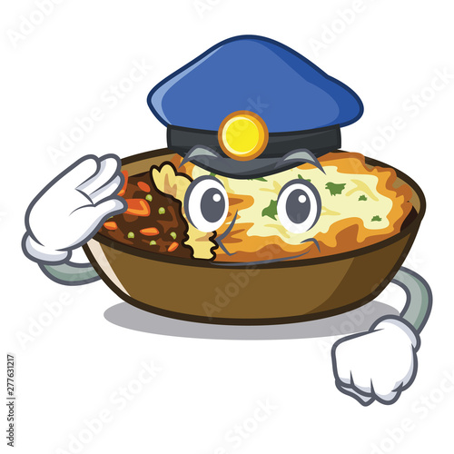 Police gratin is served into character plates