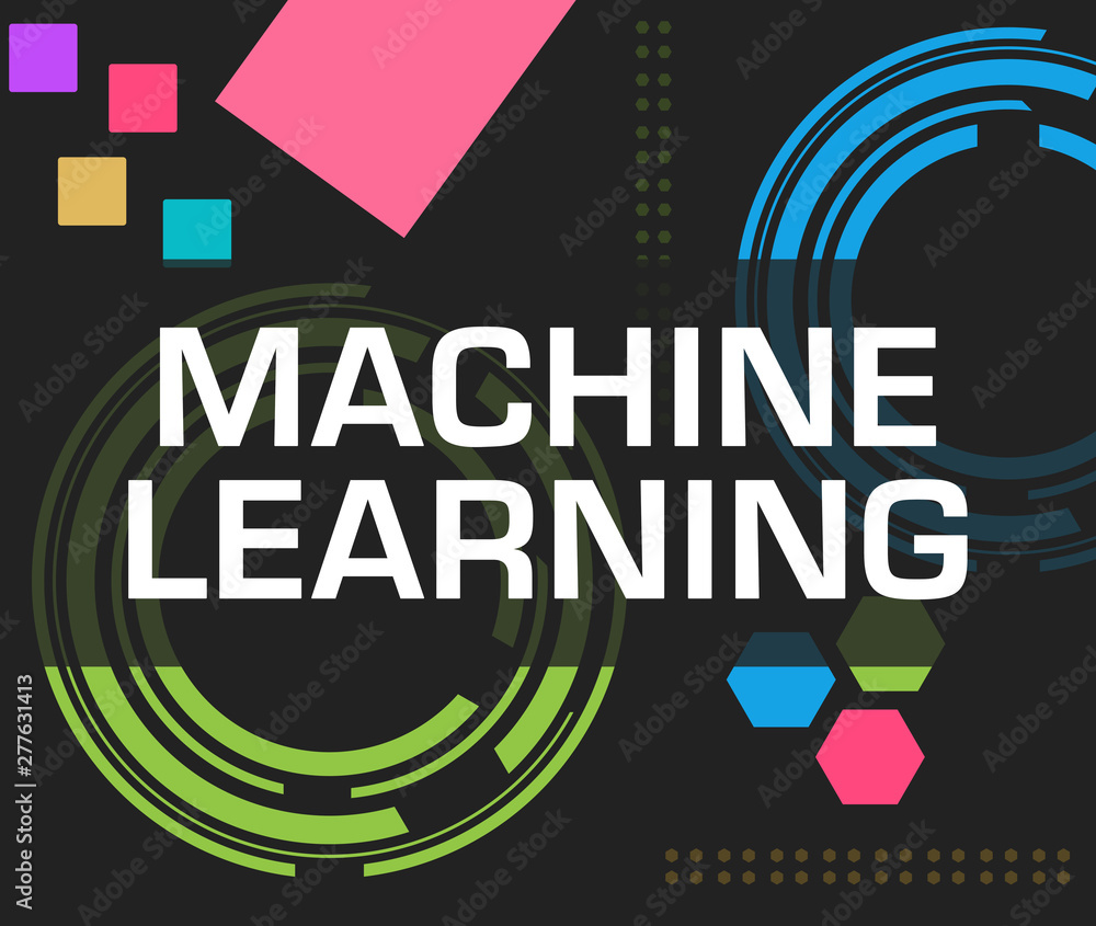 Machine Learning Dark Colorful Technology Background Square 