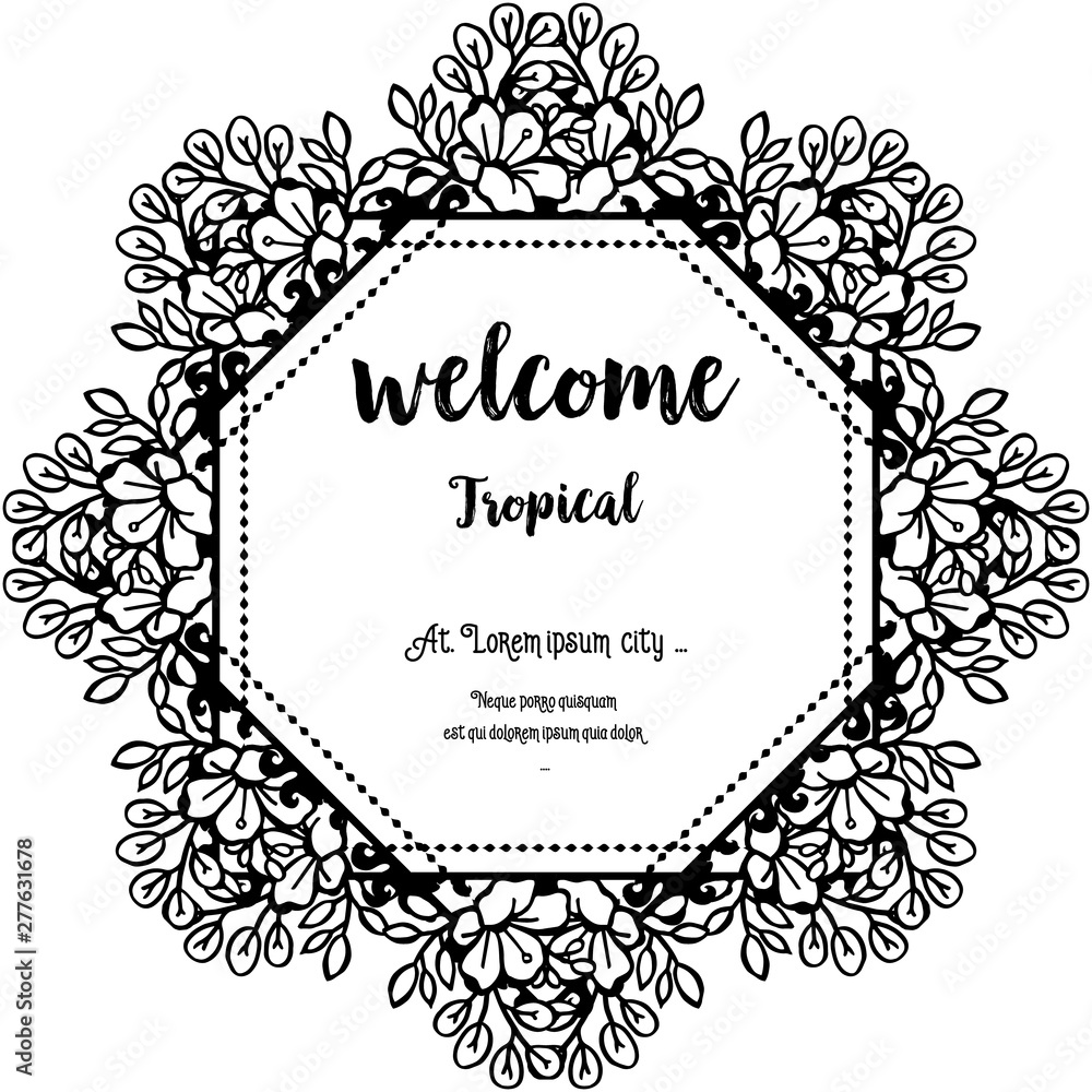 Design elegant for concept welcome tropical, various blossom flower. Vector Design elegant for concept welcome tropical, various blossom flower. Vector