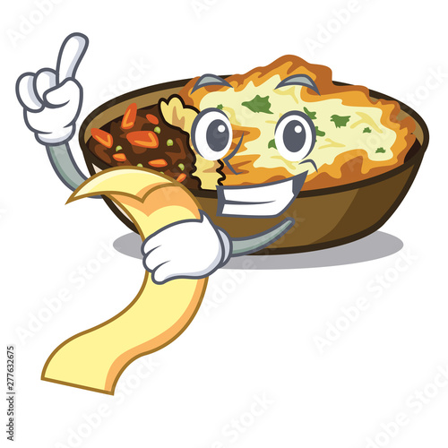 With menu gratin in the a mascot shape