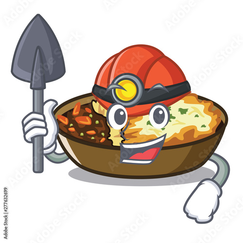 Miner gratin in the a mascot shape