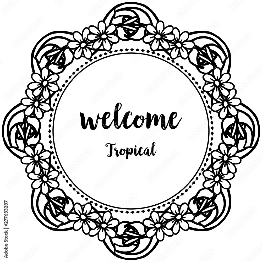 Card of welcome tropical, spring and summer concept, isolated backdrop on a white. Vector Card of welcome tropical, spring and summer concept, isolated backdrop on a white. Vector