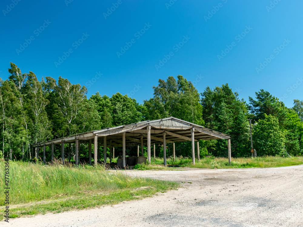 wooden shed for storage of fodder wooden shed for storage of fodder