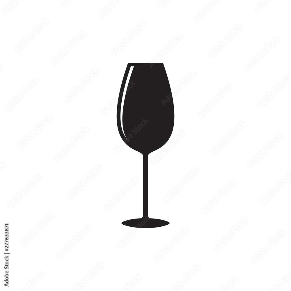black wine glass for bar or cafe black and white illustrations logo symbol silhouette