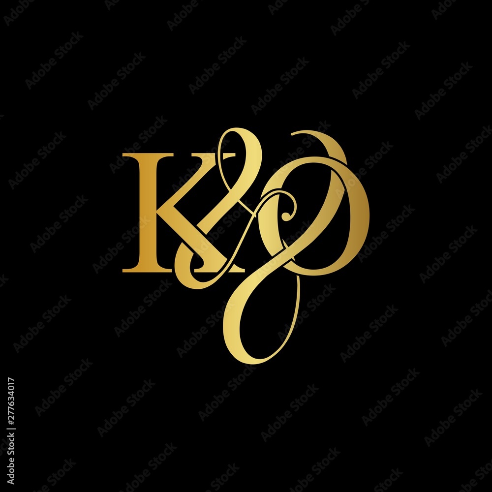 K & O KO logo initial vector mark. Initial letter K & O KO luxury ...