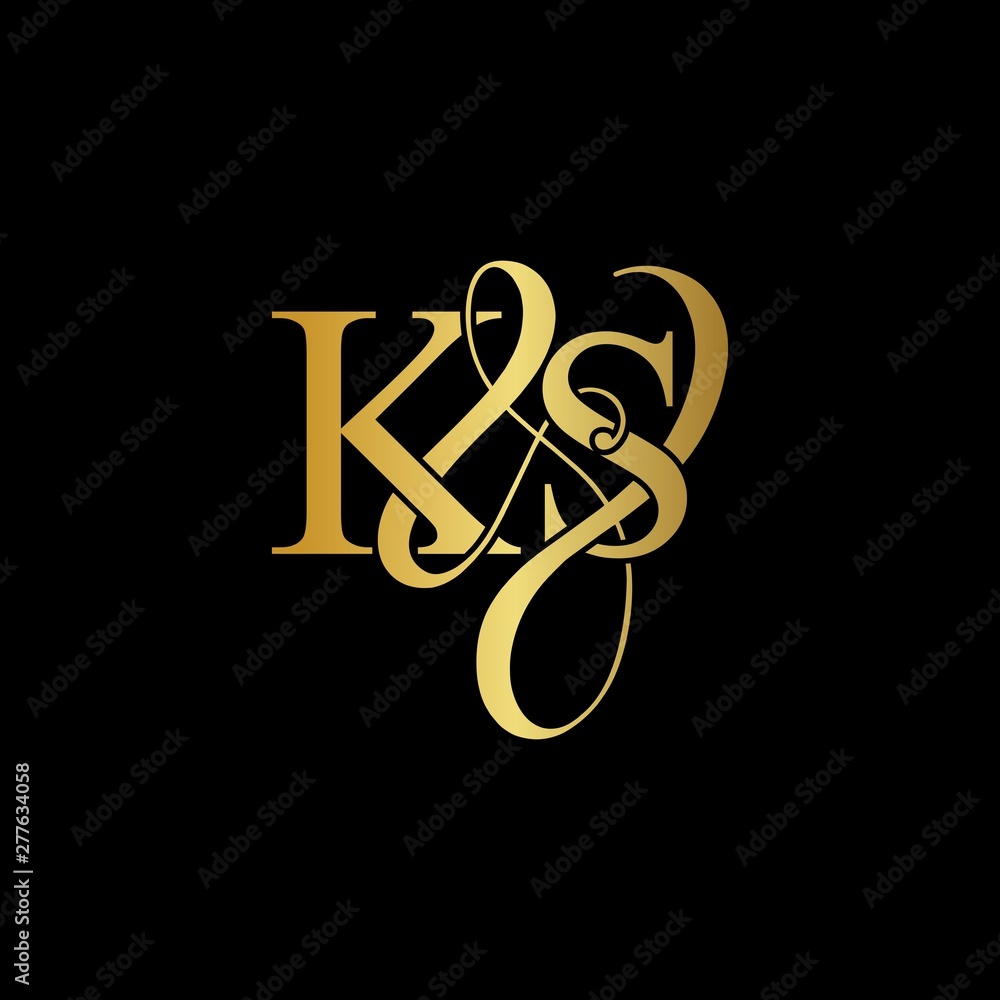 K & S KS logo initial vector mark. Initial letter K & S KS luxury art vector mark logo, gold color on black background. K & S KS logo initial vector mark. Initial letter K & S KS luxury art vector mark logo, gold color on black background.