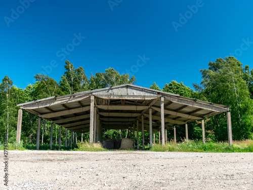wooden shed for storage of fodder