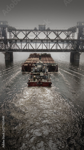 Barge under the bridge