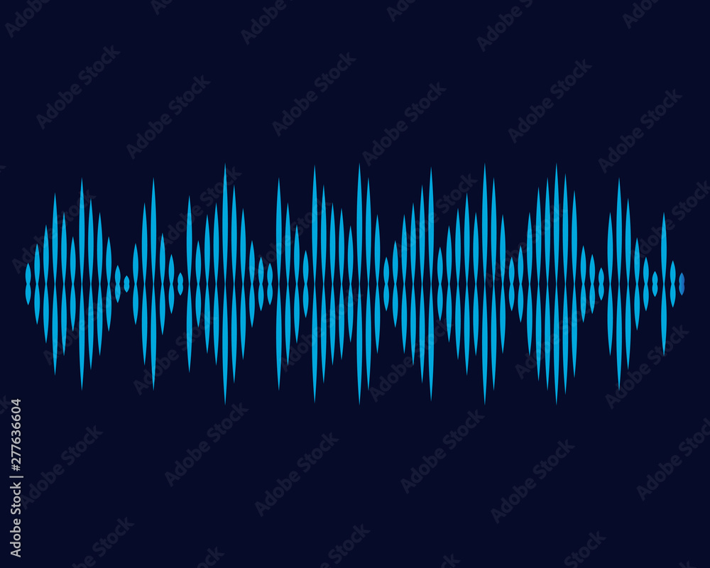 Audio technology, music sound waves vector icon