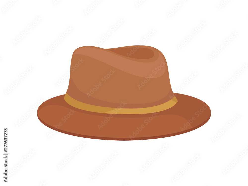 Classic brown hat for men. Vector illustration on white background. Classic brown hat for men. Vector illustration on white background.