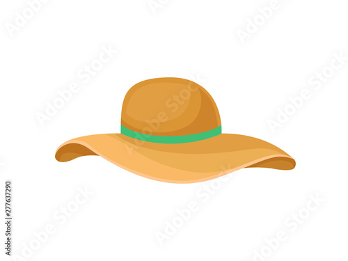Orange hat for women. Vector illustration on white background.