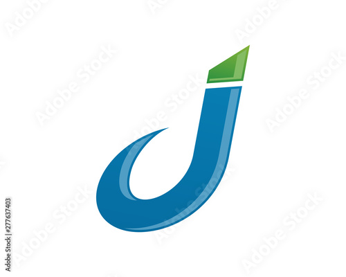 j letter curve logo template