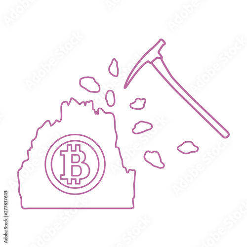 Mining of bitcoins. Digital currency.