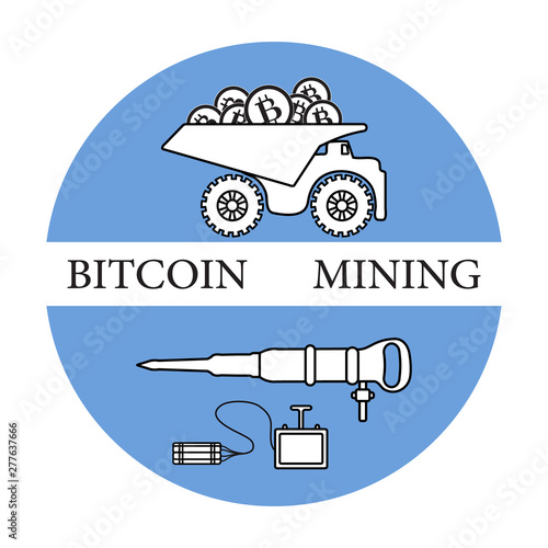 Dumper with bitcoins, dynamite and jackhammer.