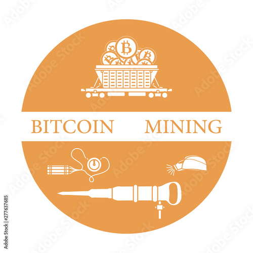 Railway car, bitcoin, dynamite, jackhammer, helmet