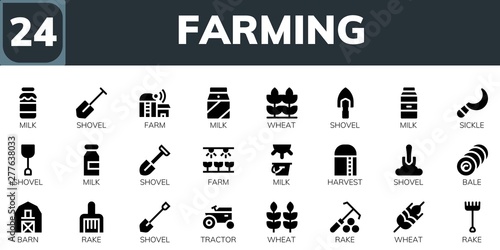 farming icon set