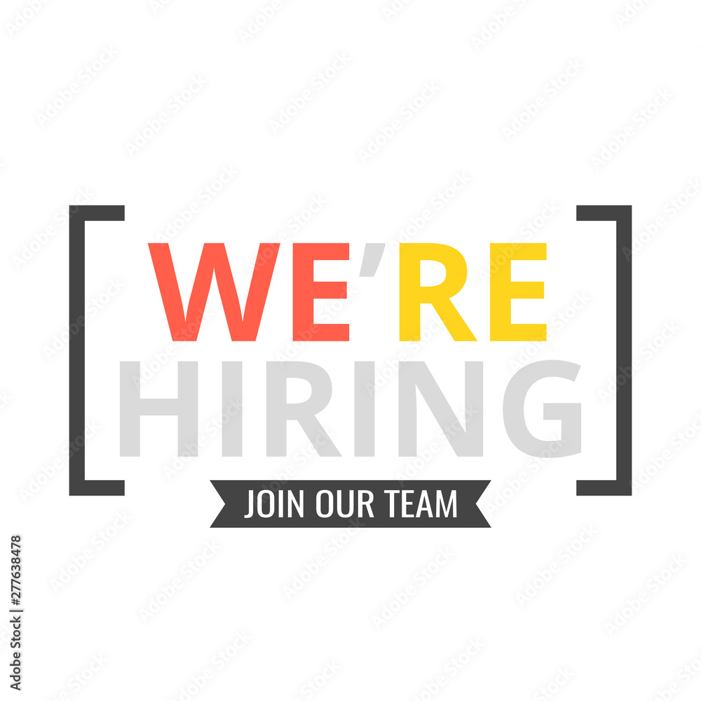 We are hiring poster or banner design. Job vacancy advertisement concept. Vector illustration. We are hiring poster or banner design. Job vacancy advertisement concept. Vector illustration.