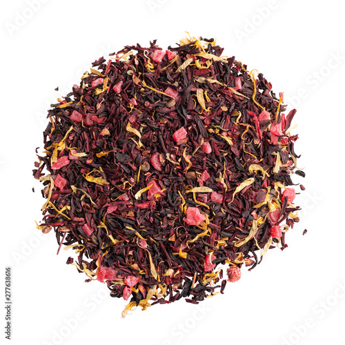 Foto dried herbal tea isolated on a white background, top view
