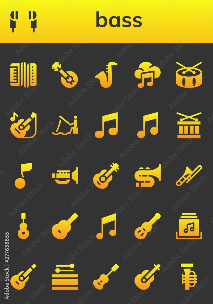 bass icon set bass icon set