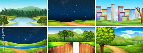 Set of different scenes