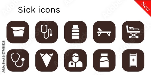 sick icon set