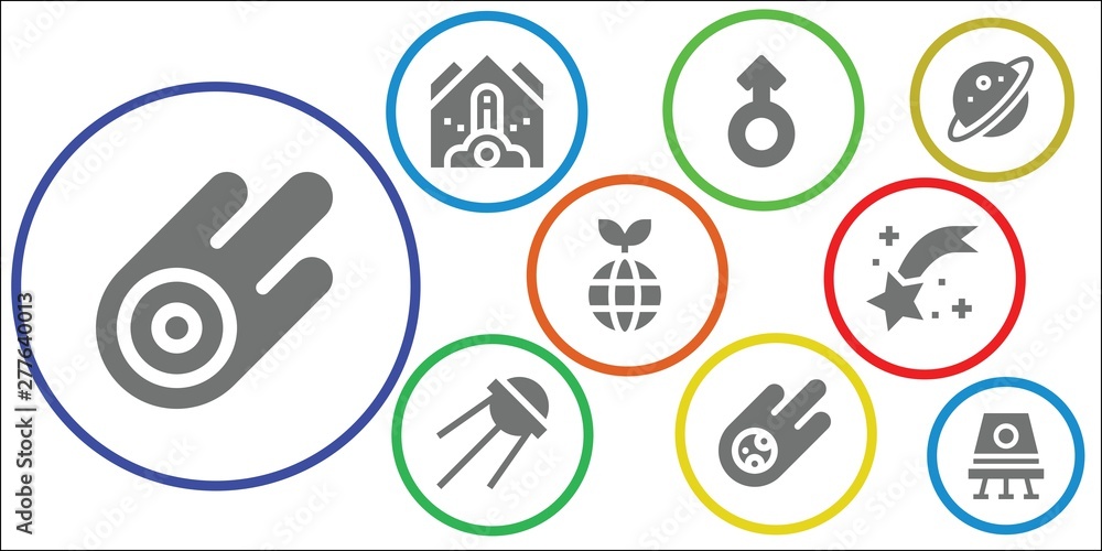 Fototapeta premium comet icon set
