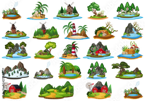 Set of different islands