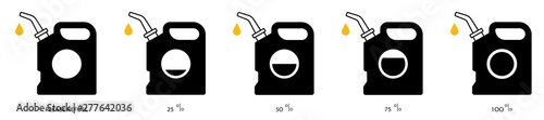 Flat linear design. Canister icon for apps, web sites and public use. Canister with lube or gasoline. Concept - Energy fuel. Canister or tank fill level. Vector