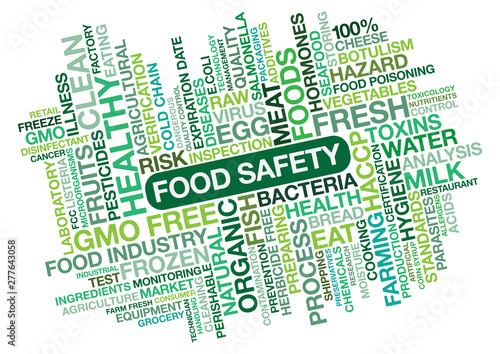 Food Safety. Word Collage. photo